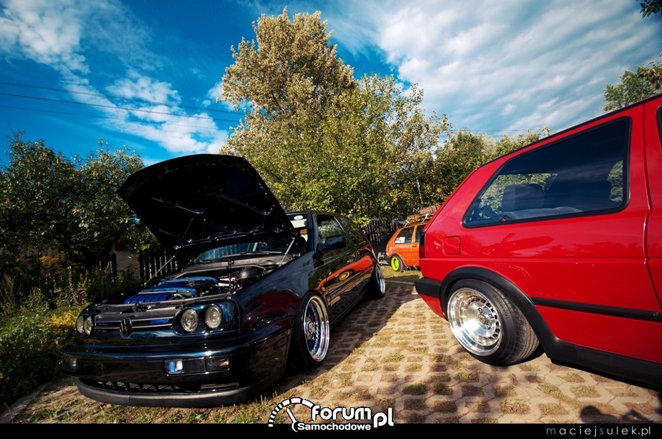VW Golf III czarny, VW Golf II czerwony, Tuning, ASTW, 2