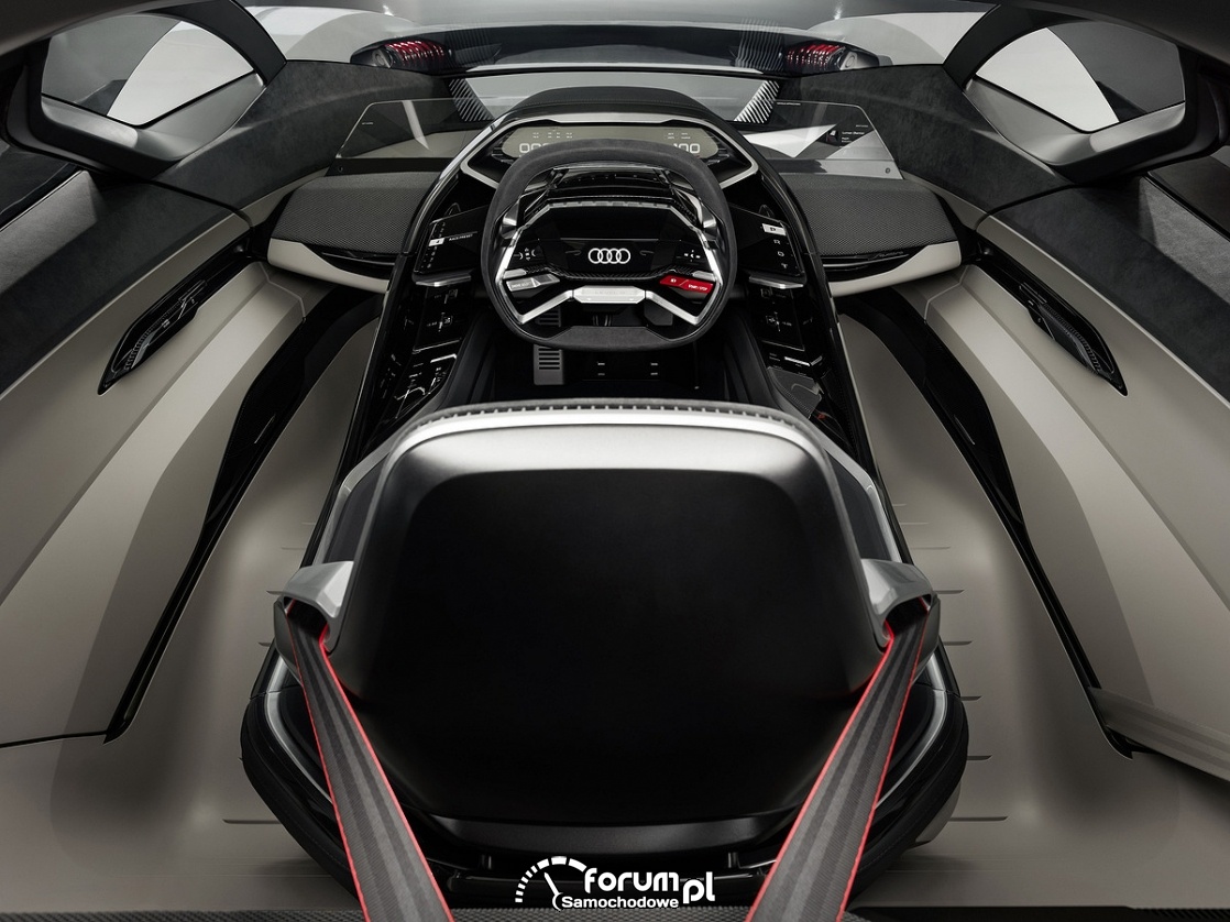 Audi PB18 e-tron, widok całego wnętrza