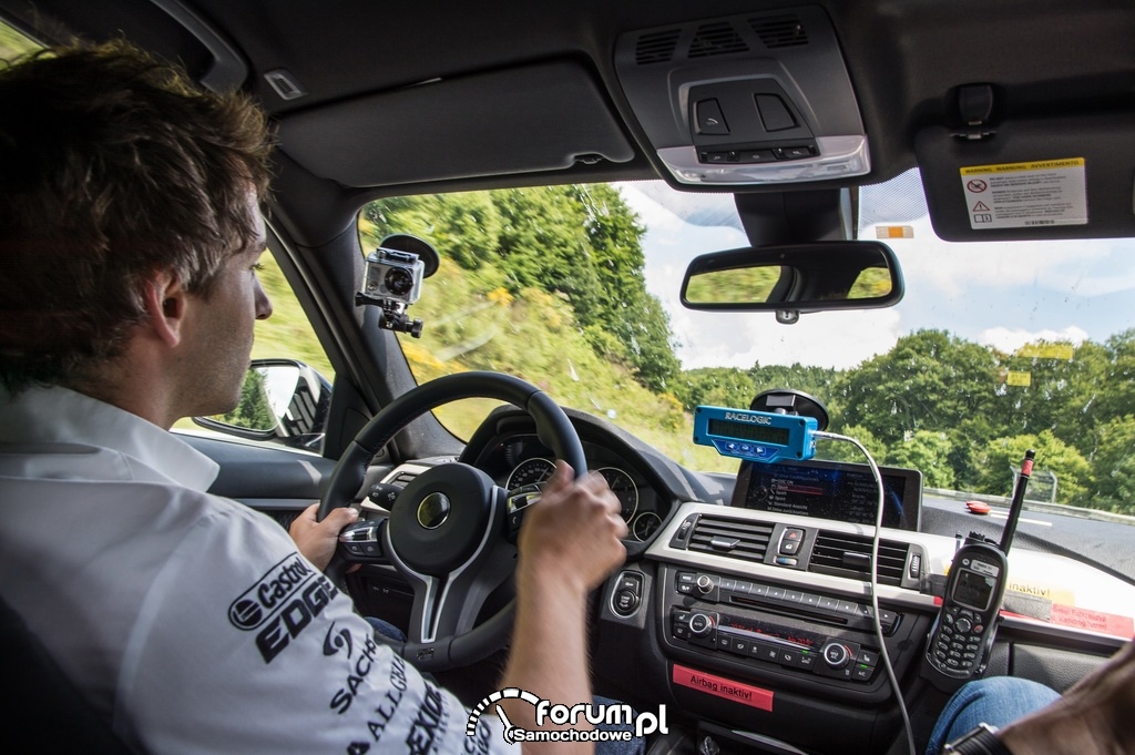 BMW M3 Limuzyna, wnętrze, test na torze wyścigowym na Nuerburgring Nordschleife