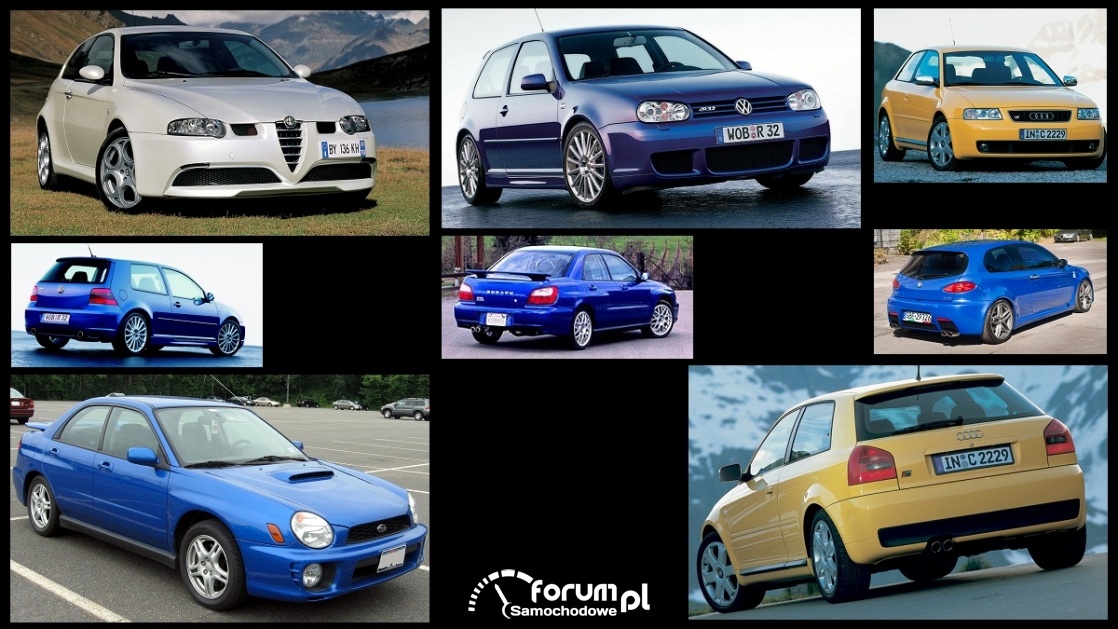 Porównanie: Alfa Romeo 147 GTA, Audi S3 8L, Subaru Impreza GD WRX, VW Golf IV R32