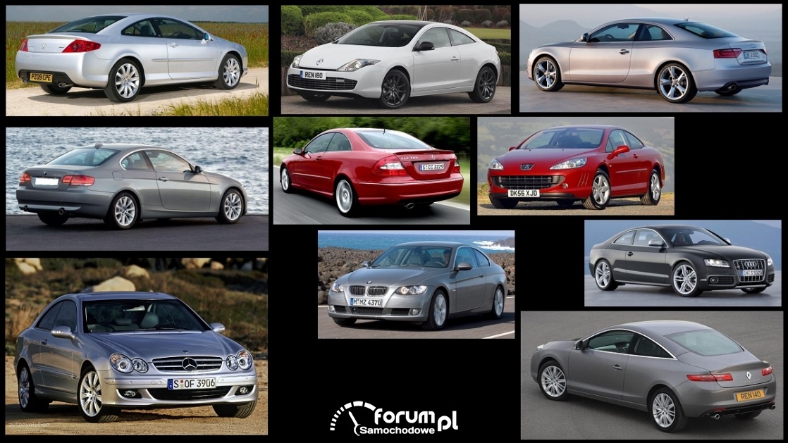 Porównanie: Audi A5 8T, BMW Seria 3 e92, Mercedes CLK w209, Peugeot 407 Coupe, Renault Laguna III Coupe