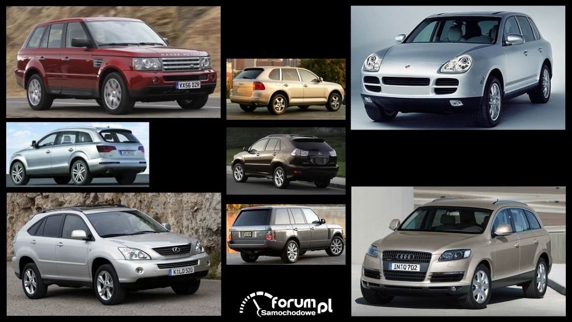 Porównanie: Audi Q7 I, Range Rover III, Lexus RX 400h mk2, Porsche Cayenne I