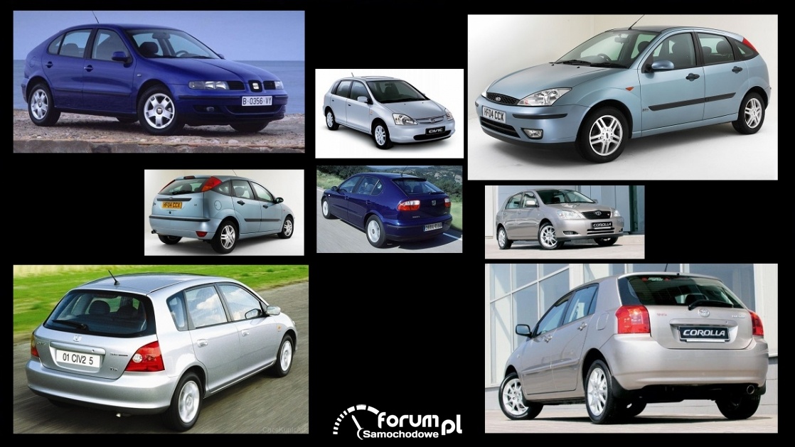 Porównanie: Ford Focus mk1, Honda Civic VII, Seat Leon I, Toyota Corolla e12