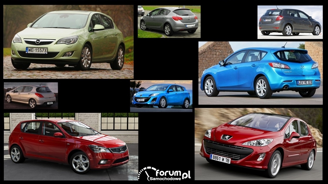 Porównanie: Kia Cee'd I, Mazda 3 II, Opel Astra J, Peugeot 308 I