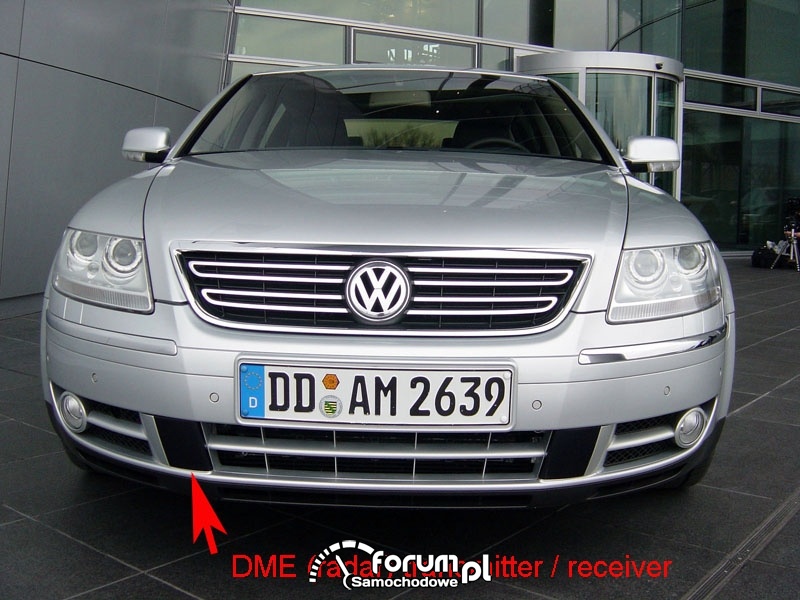 Lokalizacja radaru ACC w VW Phaeton