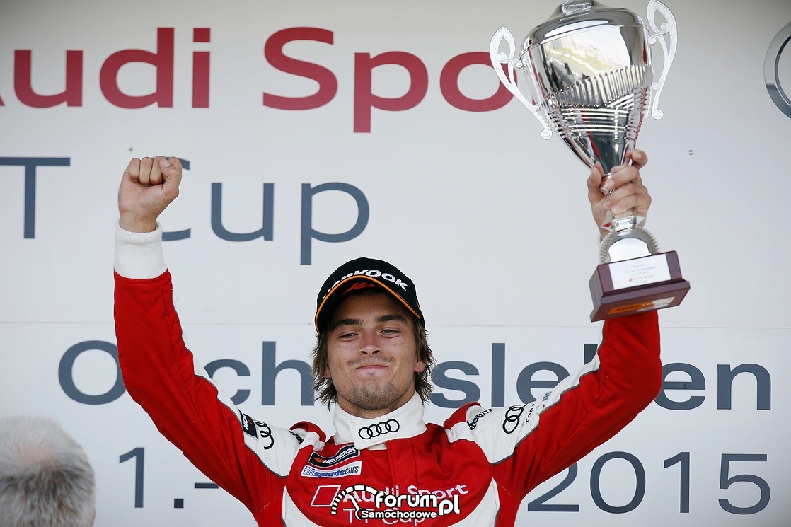 Jan Kisiel na podium, Audi Sport TT Cup