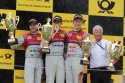 Mike Rockenfeller, Edoardo Mortara, Mattias Ekström na podium w Zandvoort