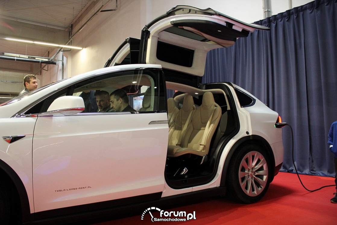 Tesla Model X 90D, otwierane drzwi do góry